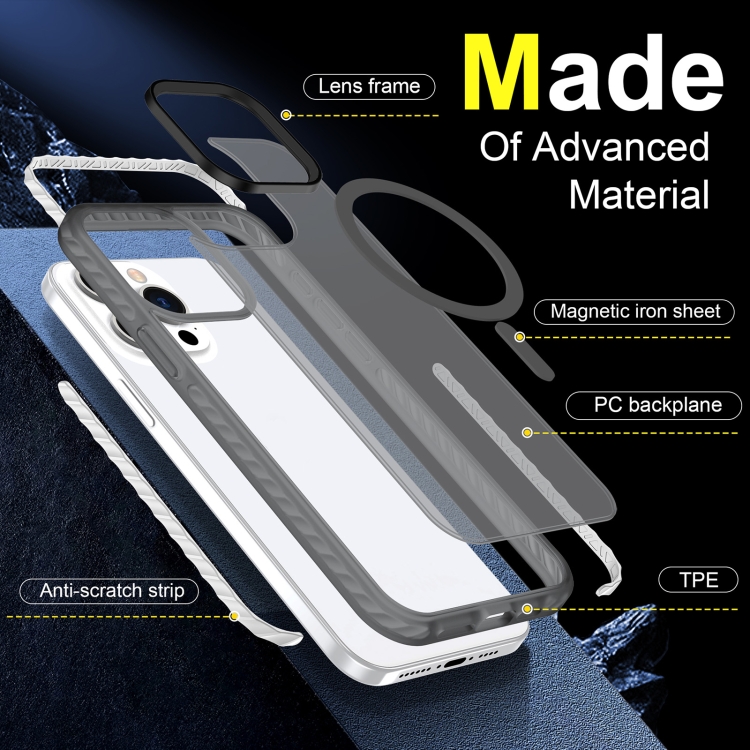 For iPhone 14 Plus Skin Feel Airbag Shockproof MagSafe Phone Case(Black)