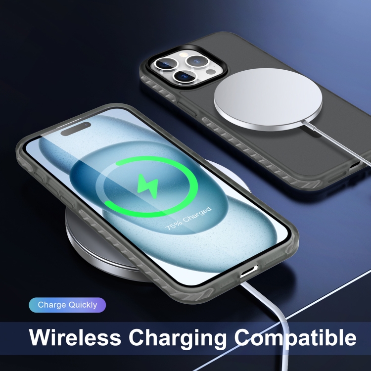 For iPhone 14 Plus Skin Feel Airbag Shockproof MagSafe Phone Case(Black)