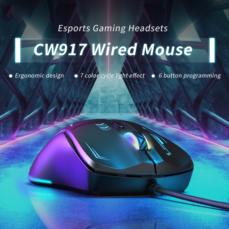 ONIKUMA CW917 RGB 3600DPI Wired Mouse(Black) - 1