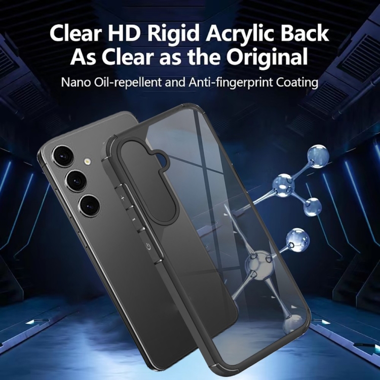 For Samsung Galaxy S25 5G Acrylic+TPU Transparent Shockproof Phone Case(Black) For Samsung Galaxy S25 5G Acrylic+TPU Transparent Shockproof Phone Case(Black)