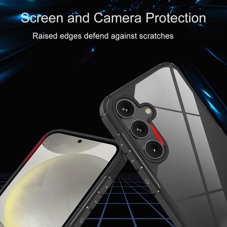For Samsung Galaxy S25 5G Acrylic+TPU Transparent Shockproof Phone Case(Black) For Samsung Galaxy S25 5G Acrylic+TPU Transparent Shockproof Phone Case(Black)