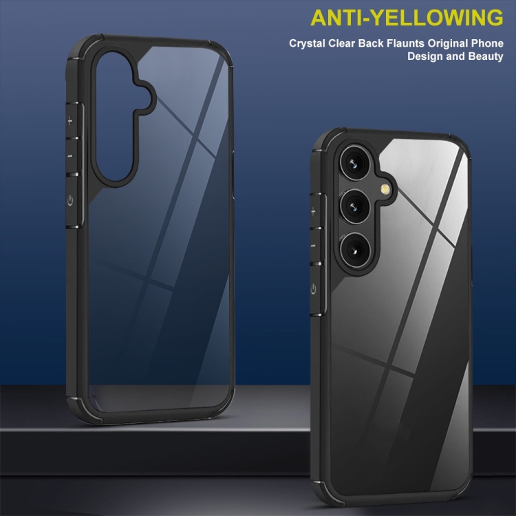 For Samsung Galaxy S25 5G Acrylic+TPU Transparent Shockproof Phone Case(Black) For Samsung Galaxy S25 5G Acrylic+TPU Transparent Shockproof Phone Case(Black)
