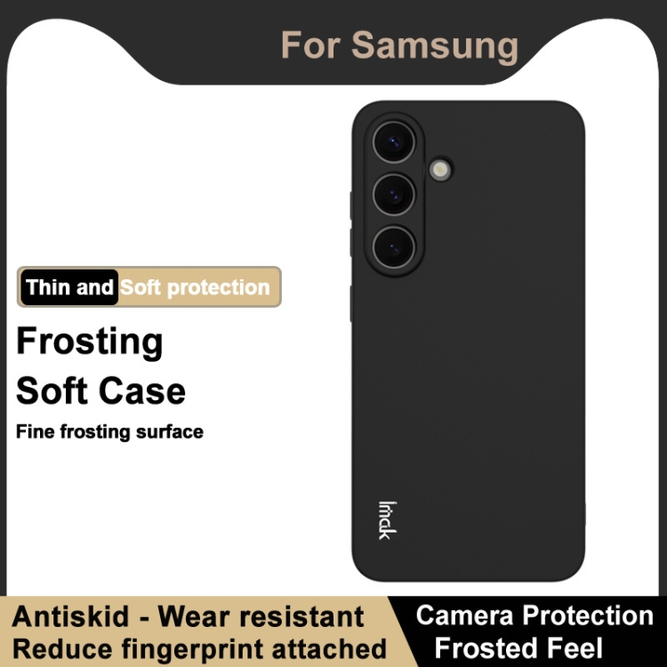 For Samsung Galaxy S25 5G imak UC-3 Series Shockproof Frosted TPU Phone Case(Black) For Samsung Galaxy S25 5G imak UC-3 Series Shockproof Frosted TPU Phone Case(Black)