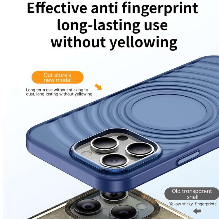 For iPhone 15 Acrylic Skin Feel Corrugated Phone Case(Blue) For iPhone 15 Acrylic Skin Feel Corrugated Phone Case(Blue)