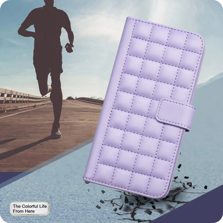 For iPhone 11 Pro Square Texture Leather Phone Case(Purple) For iPhone 11 Pro Square Texture Leather Phone Case(Purple)