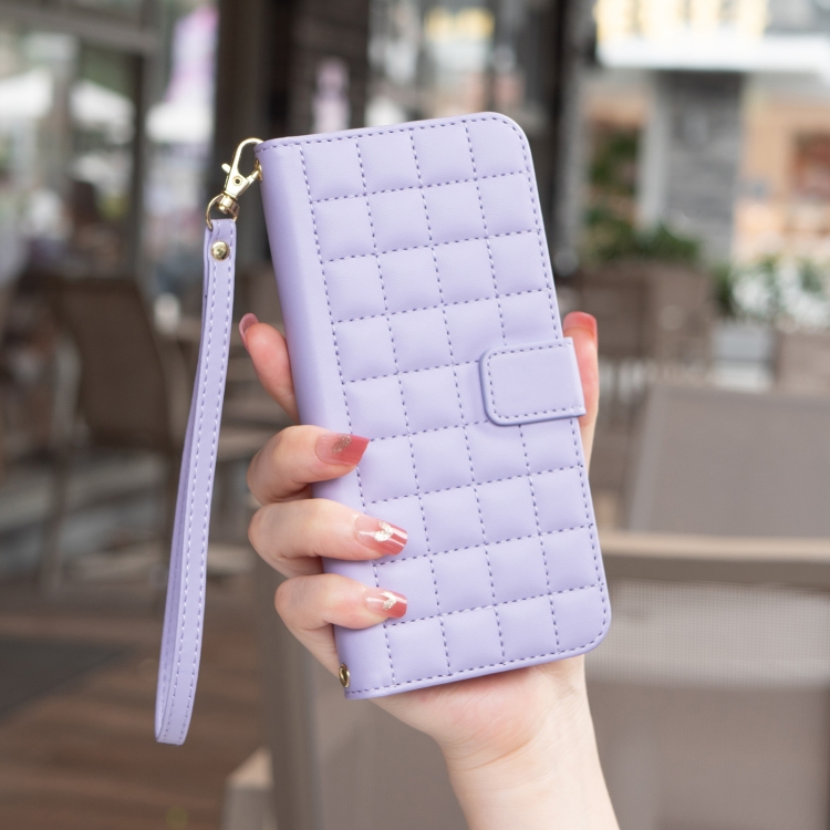 For iPhone 11 Pro Square Texture Leather Phone Case(Purple) For iPhone 11 Pro Square Texture Leather Phone Case(Purple)