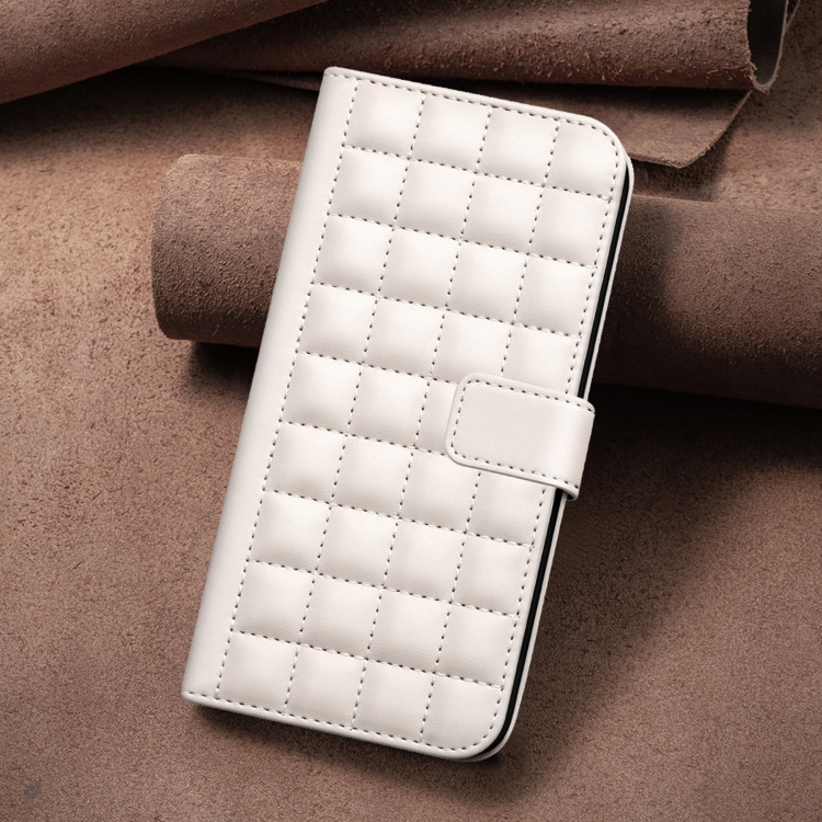 For Samsung Galaxy S22 5G Square Texture Leather Phone Case(Beige) For Samsung Galaxy S22 5G Square Texture Leather Phone Case(Beige)