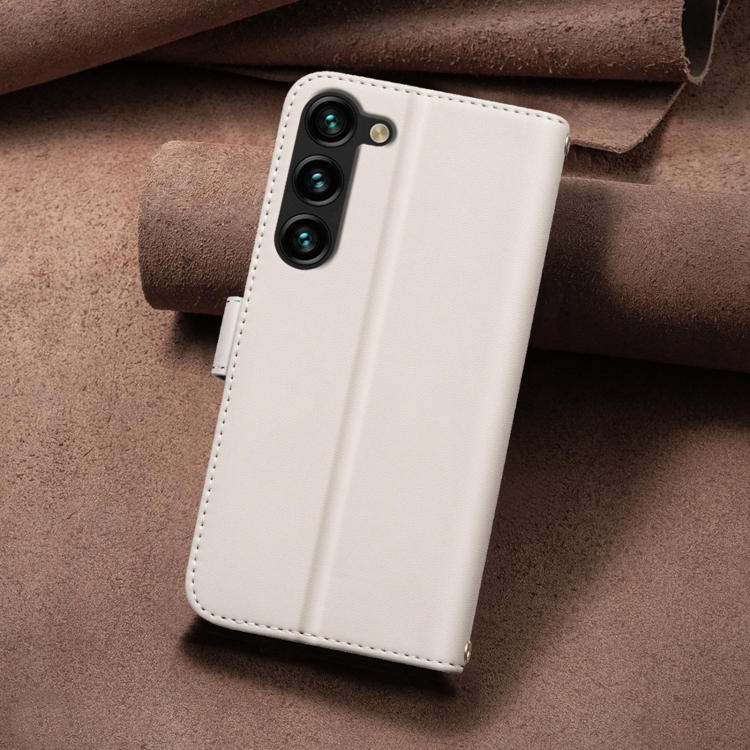 For Samsung Galaxy S22 5G Square Texture Leather Phone Case(Beige) For Samsung Galaxy S22 5G Square Texture Leather Phone Case(Beige)