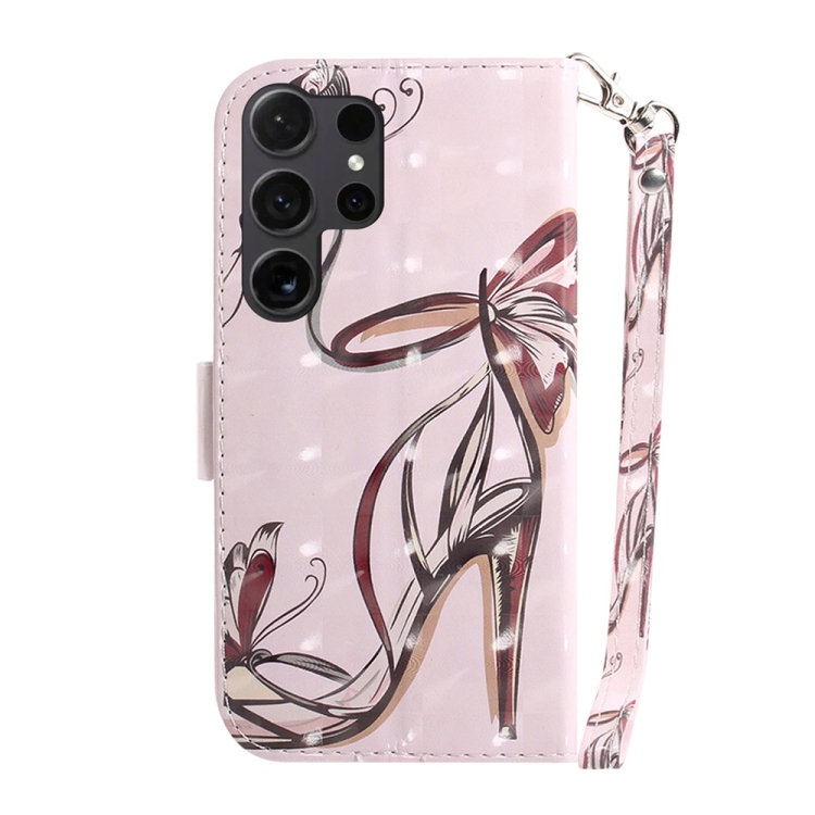 For Samsung Galaxy S25 Ultra 5G 3D Colored Horizontal Flip Leather Phone Case(Butterfly High-heeled) For Samsung Galaxy S25 Ultra 5G 3D Colored Horizontal Flip Leather Phone Case(Butterfly High-heeled)