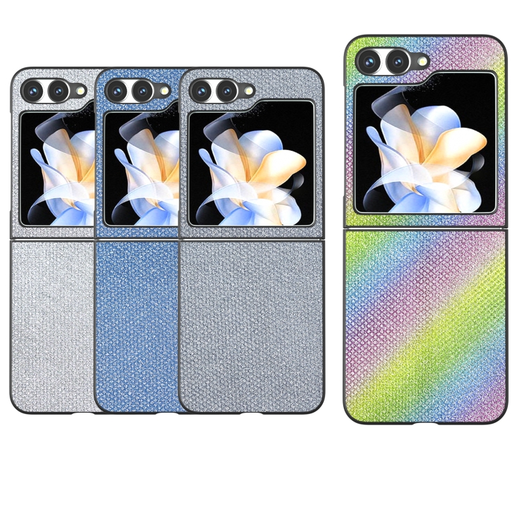 For Samsung Galaxy Z Flip6 Diamond Series Black Frame Full Coverage Phone Case(Rainbow)
