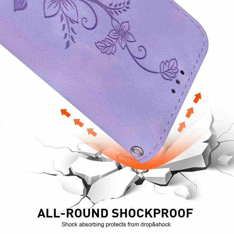 For Samsung Galaxy S24 FE 5G Lily Embossed Leather Phone Case(Purple) For Samsung Galaxy S24 FE 5G Lily Embossed Leather Phone Case(Purple)