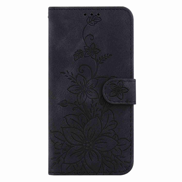 For Samsung Galaxy S25 Ultra 5G Lily Embossed Leather Phone Case(Black) For Samsung Galaxy S25 Ultra 5G Lily Embossed Leather Phone Case(Black)