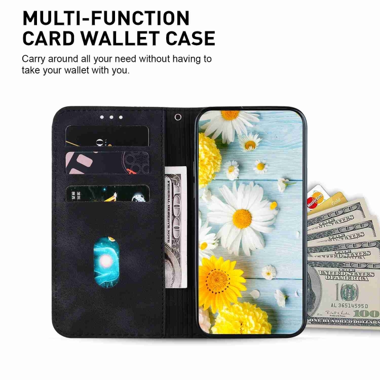 For Samsung Galaxy S25 Ultra 5G Lily Embossed Leather Phone Case(Black) For Samsung Galaxy S25 Ultra 5G Lily Embossed Leather Phone Case(Black)