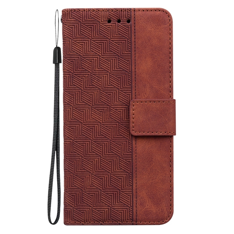For Samsung Galaxy S25 5G Geometric Embossed Leather Phone Case(Brown) For Samsung Galaxy S25 5G Geometric Embossed Leather Phone Case(Brown)