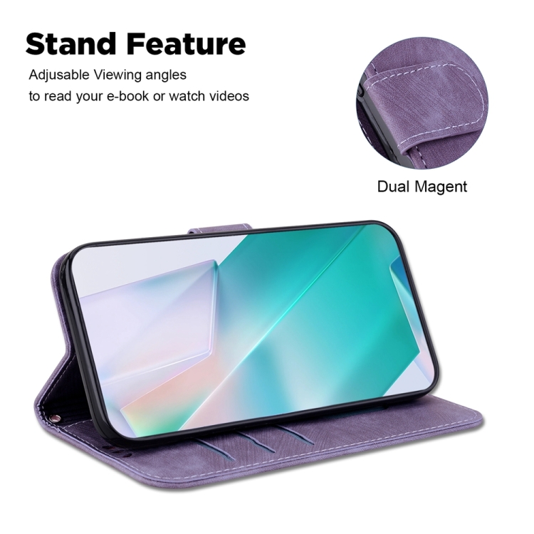 For Samsung Galaxy S25+ 5G Little Tiger Embossed Leather Phone Case(Purple) For Samsung Galaxy S25+ 5G Little Tiger Embossed Leather Phone Case(Purple)