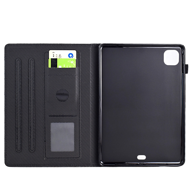 For iPad Air 11 2024 Solid Color Fiber Texture Smart Tablet Leather Case(Black) For iPad Air 11 2024 Solid Color Fiber Texture Smart Tablet Leather Case(Black)