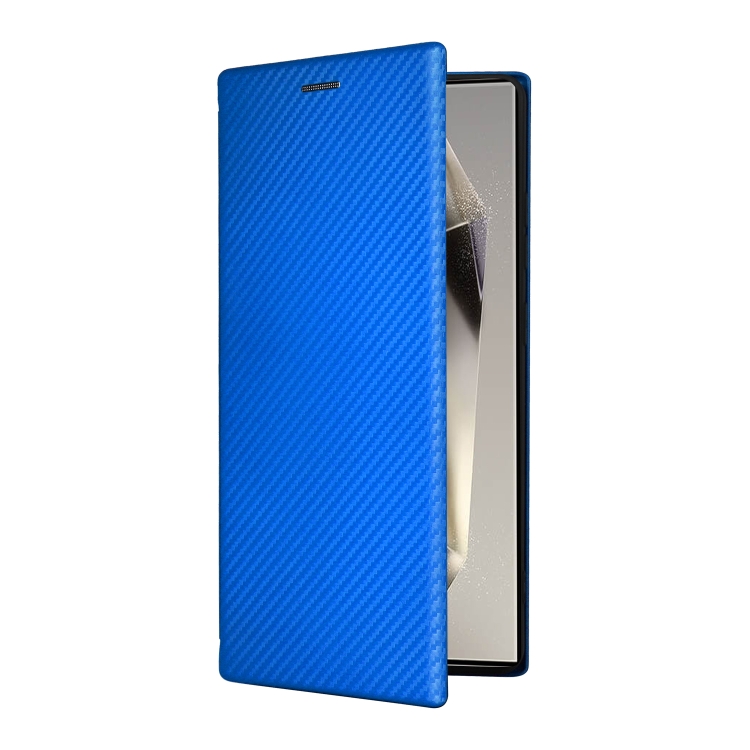 For Samsung Galaxy S25 Ultra 5G Carbon Fiber Texture Flip Leather Phone Case(Blue) For Samsung Galaxy S25 Ultra 5G Carbon Fiber Texture Flip Leather Phone Case(Blue)