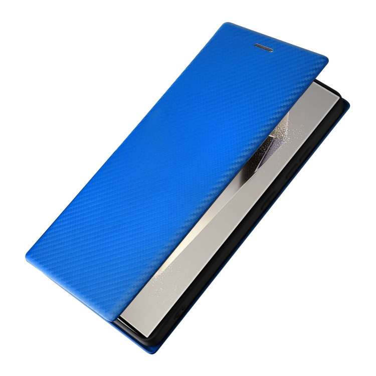 For Samsung Galaxy S25 Ultra 5G Carbon Fiber Texture Flip Leather Phone Case(Blue) For Samsung Galaxy S25 Ultra 5G Carbon Fiber Texture Flip Leather Phone Case(Blue)