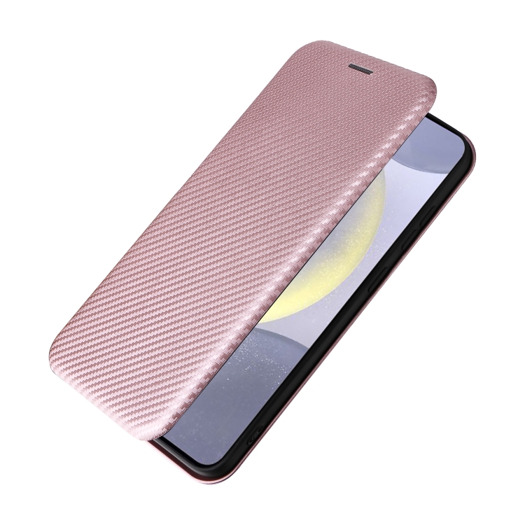 For Samsung Galaxy S25 5G Carbon Fiber Texture Flip Leather Phone Case(Pink) For Samsung Galaxy S25 5G Carbon Fiber Texture Flip Leather Phone Case(Pink)