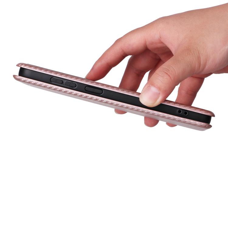 For Galaxy S26 FE 5G Carbon Fiber Texture Flip Leather Phone Case(Pink)