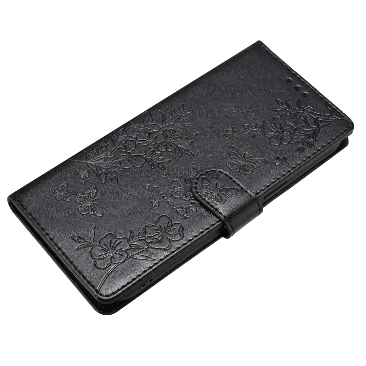 For Samsung Galaxy S22 5G Butterflies and Flowers Leather Phone Case(Black) For Samsung Galaxy S22 5G Butterflies and Flowers Leather Phone Case(Black)
