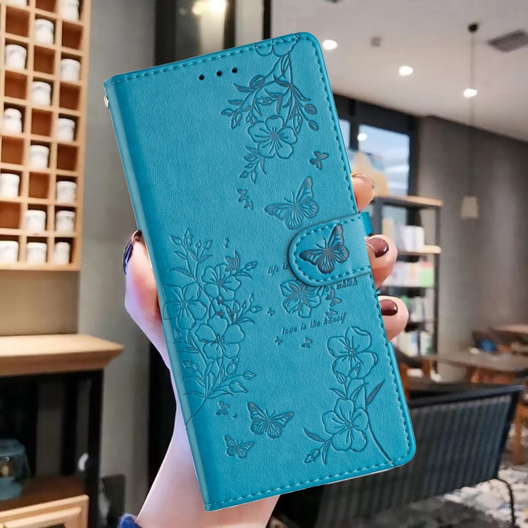 For Samsung Galaxy S23 FE 5G Butterflies and Flowers Leather Phone Case(Blue) For Samsung Galaxy S23 FE 5G Butterflies and Flowers Leather Phone Case(Blue)