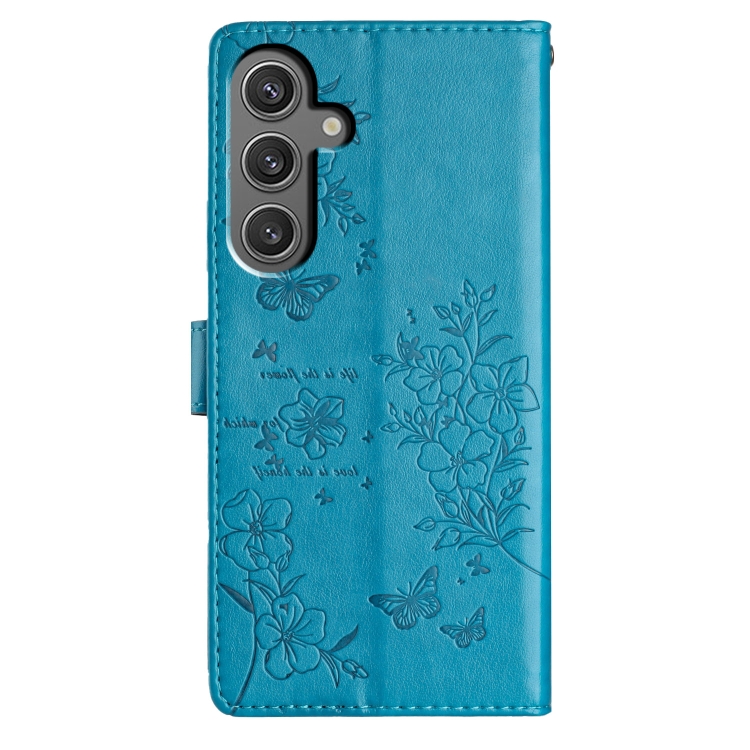For Samsung Galaxy S23 FE 5G Butterflies and Flowers Leather Phone Case(Blue) For Samsung Galaxy S23 FE 5G Butterflies and Flowers Leather Phone Case(Blue)
