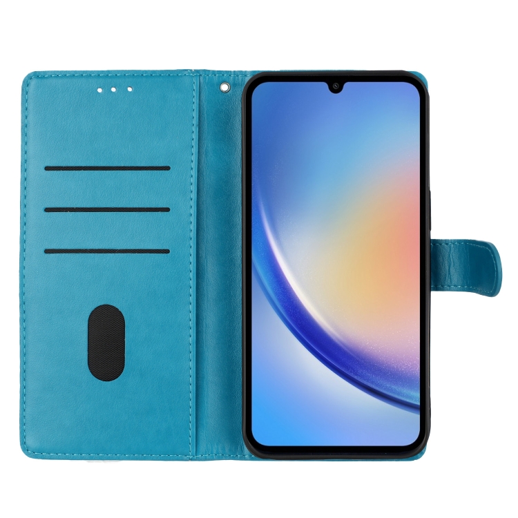 For Samsung Galaxy S23 FE 5G Butterflies and Flowers Leather Phone Case(Blue) For Samsung Galaxy S23 FE 5G Butterflies and Flowers Leather Phone Case(Blue)
