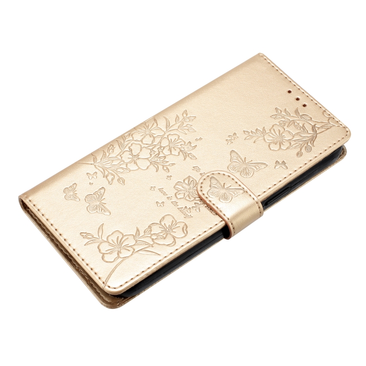 For Samsung Galaxy S23+ 5G Butterflies and Flowers Leather Phone Case(Gold) For Samsung Galaxy S23+ 5G Butterflies and Flowers Leather Phone Case(Gold)