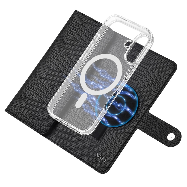 For iPhone 16 Pro ViLi GHA-C Series RFID MagSafe Magnetic Flip Leather Phone Case(Black) For iPhone 16 Pro ViLi GHA-C Series RFID MagSafe Magnetic Flip Leather Phone Case(Black)