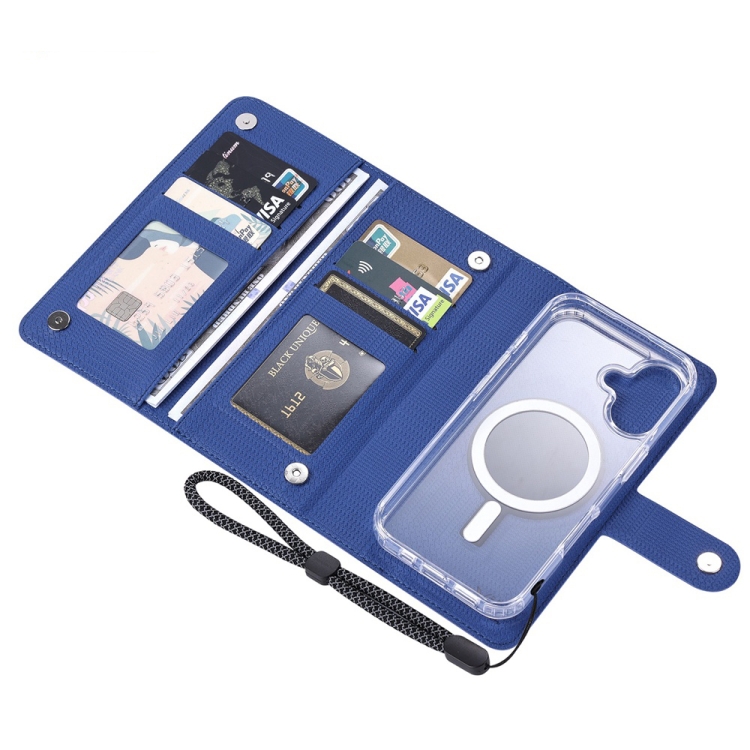 For iPhone 15 ViLi GHA-C Series RFID MagSafe Magnetic Flip Leather Phone Case(Blue)