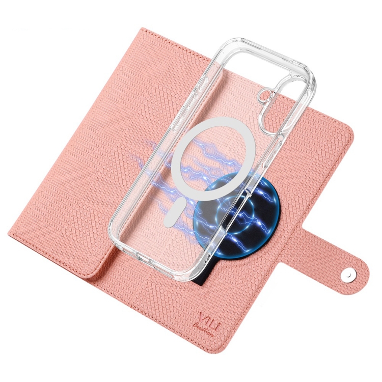 For iPhone 14 Pro ViLi GHA-C Series RFID MagSafe Magnetic Flip Leather Phone Case(Pink) For iPhone 14 Pro ViLi GHA-C Series RFID MagSafe Magnetic Flip Leather Phone Case(Pink)