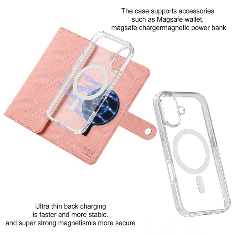 For iPhone 14 Pro ViLi GHA-C Series RFID MagSafe Magnetic Flip Leather Phone Case(Pink) For iPhone 14 Pro ViLi GHA-C Series RFID MagSafe Magnetic Flip Leather Phone Case(Pink)