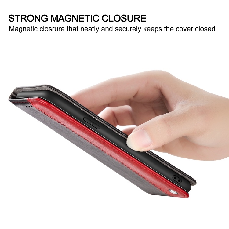 For iPhone 12 / 12 Pro Business Solid Color Stitching Horizontal Flip Leather Case with Holder & Card Slots(Red) For iPhone 12 / 12 Pro Business Solid Color Stitching Horizontal Flip Leather Case with Holder & Card Slots(Red)