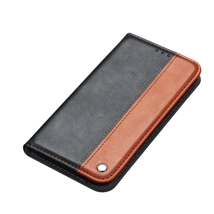 For Samsung Galaxy Note20 Business Solid Color Stitching Horizontal Flip Leather Case with Holder & Card Slots(Brown)