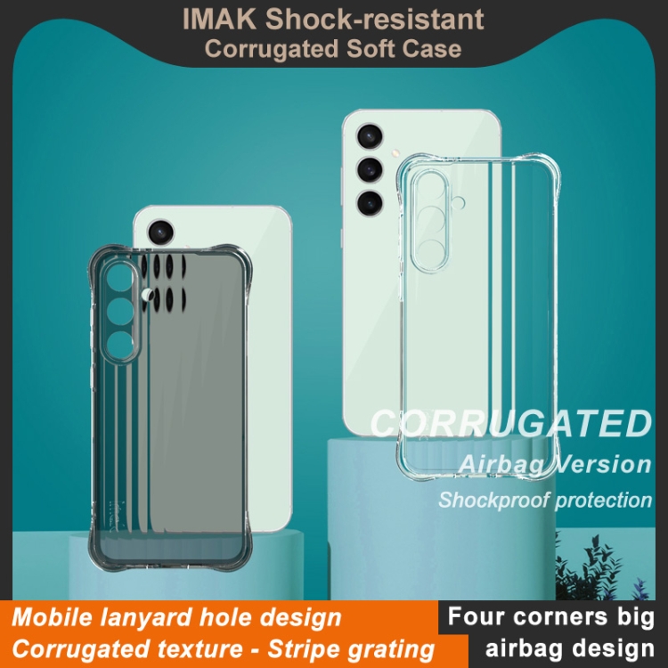 For Samsung Galaxy S24 FE 5G IMAK Corrugated Texture Airbag TPU Phone Case(Transparent) For Samsung Galaxy S24 FE 5G IMAK Corrugated Texture Airbag TPU Phone Case(Transparent)