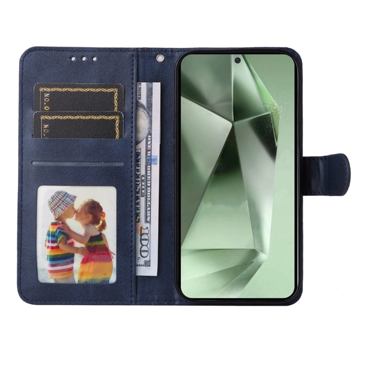 For Samsung Galaxy S24 FE 5G Classic Calf Texture Flip Leather Phone Case(Blue) For Samsung Galaxy S24 FE 5G Classic Calf Texture Flip Leather Phone Case(Blue)