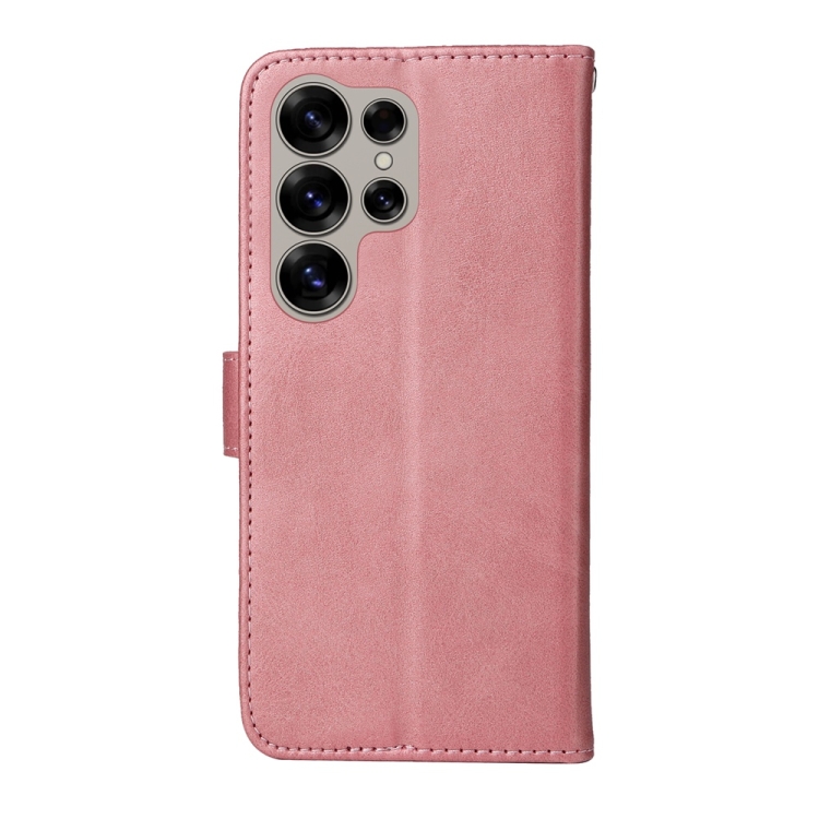 For Galaxy S25 Ultra 5G Classic Calf Texture Flip Leather Phone Case(Rose Gold) 3