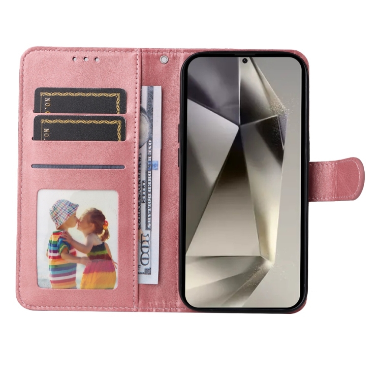 For Galaxy S25 Ultra 5G Classic Calf Texture Flip Leather Phone Case(Rose Gold) 4