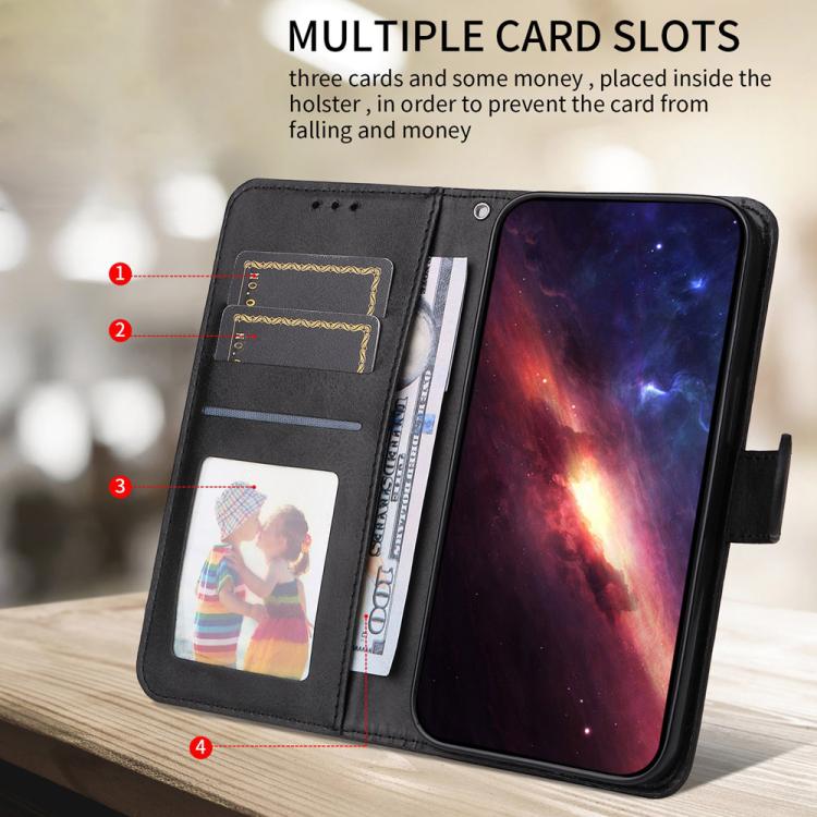 For Galaxy S26 Edge 5G Classic Calf Texture Flip Leather Phone Case(Black) 3