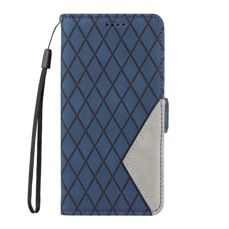 For Samsung Galaxy S24 FE 5G Dual-color Rhombic Lattice Leather Phone Case(Blue) For Samsung Galaxy S24 FE 5G Dual-color Rhombic Lattice Leather Phone Case(Blue)