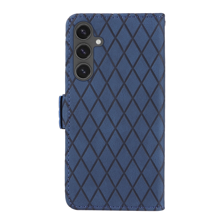For Samsung Galaxy S24 FE 5G Dual-color Rhombic Lattice Leather Phone Case(Blue) For Samsung Galaxy S24 FE 5G Dual-color Rhombic Lattice Leather Phone Case(Blue)