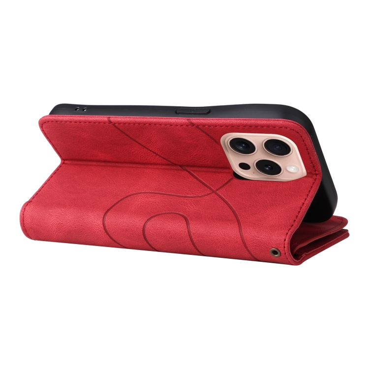 For iPhone 16 Pro Dual-color 9 Card Slots Zipper Wallet Leather Phone Case(Red) For iPhone 16 Pro Dual-color 9 Card Slots Zipper Wallet Leather Phone Case(Red)
