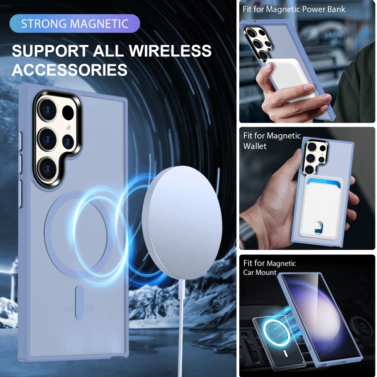 For Samsung Galaxy S23 Ultra 5G MagSafe Magnetic Skin Feel Frosted Phone Case(Light Blue) For Samsung Galaxy S23 Ultra 5G MagSafe Magnetic Skin Feel Frosted Phone Case(Light Blue)