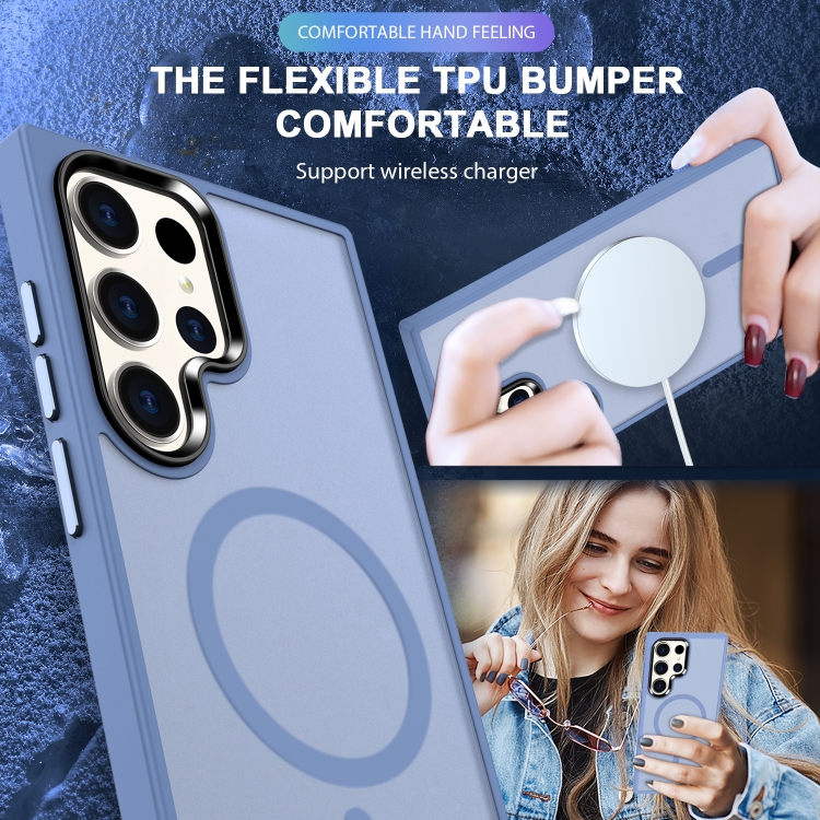 For Samsung Galaxy S23 Ultra 5G MagSafe Magnetic Skin Feel Frosted Phone Case(Light Blue) For Samsung Galaxy S23 Ultra 5G MagSafe Magnetic Skin Feel Frosted Phone Case(Light Blue)