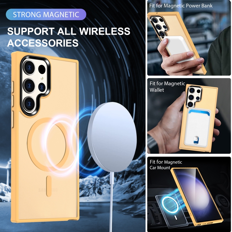 For Samsung Galaxy S24 Ultra 5G MagSafe Magnetic Skin Feel Frosted Phone Case(Orange) For Samsung Galaxy S24 Ultra 5G MagSafe Magnetic Skin Feel Frosted Phone Case(Orange)