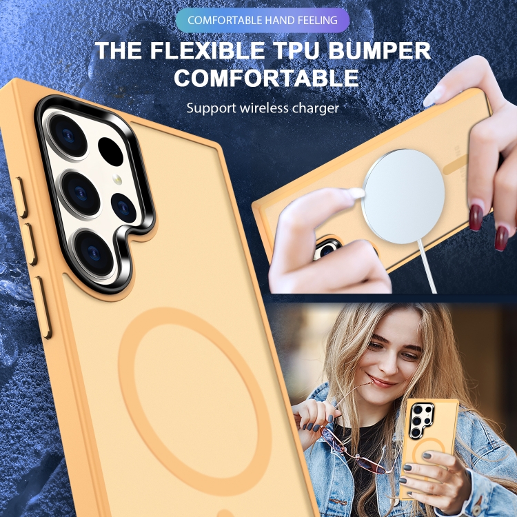 For Samsung Galaxy S24 Ultra 5G MagSafe Magnetic Skin Feel Frosted Phone Case(Orange) For Samsung Galaxy S24 Ultra 5G MagSafe Magnetic Skin Feel Frosted Phone Case(Orange)
