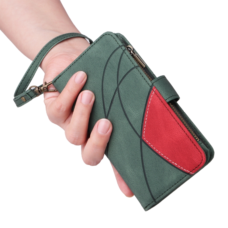 For Samsung Galaxy S24 FE 5G Dual-color 9 Card Slots Zipper Wallet Leather Phone Case(Green) For Samsung Galaxy S24 FE 5G Dual-color 9 Card Slots Zipper Wallet Leather Phone Case(Green)