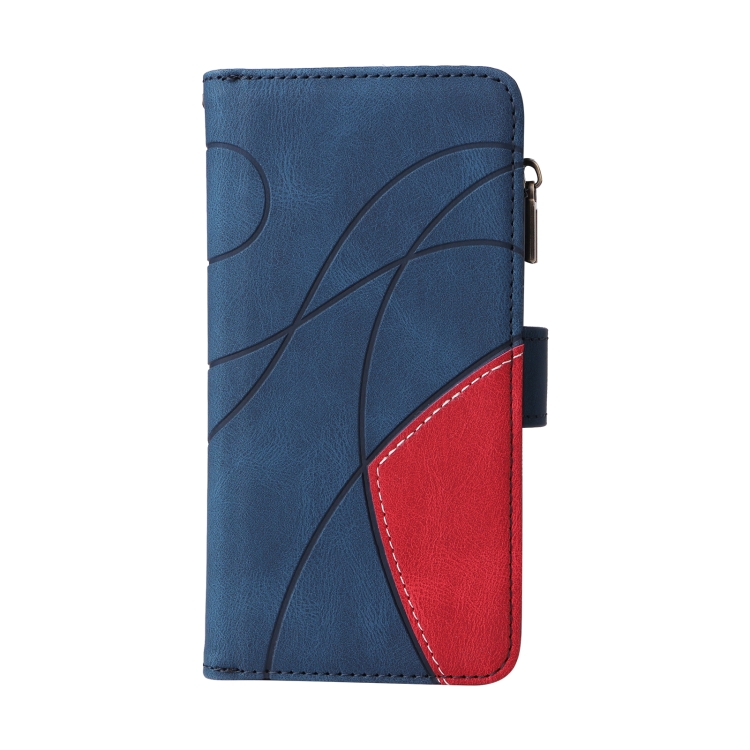 For Samsung Galaxy S25+ / S24+ 5G Dual-color 9 Card Slots Zipper Wallet Leather Phone Case(Blue) For Samsung Galaxy S25+ / S24+ 5G Dual-color 9 Card Slots Zipper Wallet Leather Phone Case(Blue)