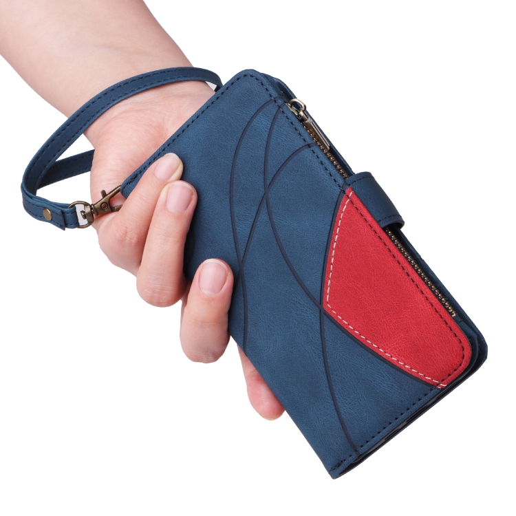 For Samsung Galaxy S25+ / S24+ 5G Dual-color 9 Card Slots Zipper Wallet Leather Phone Case(Blue) For Samsung Galaxy S25+ / S24+ 5G Dual-color 9 Card Slots Zipper Wallet Leather Phone Case(Blue)
